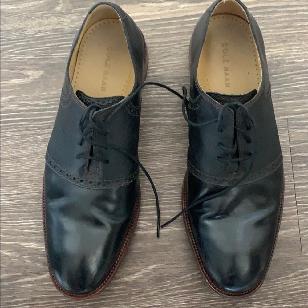 Cole Haan saddle oxfords black leather 9.5M